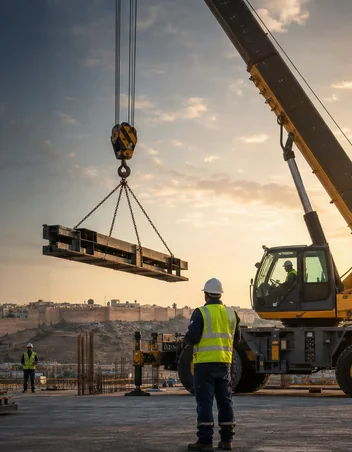 Équipement de levage en situation de chantier